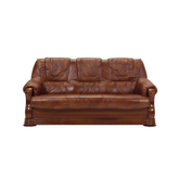 Canapea Parma 3 locuri, piele naturala, maro, 195x96x95 cm