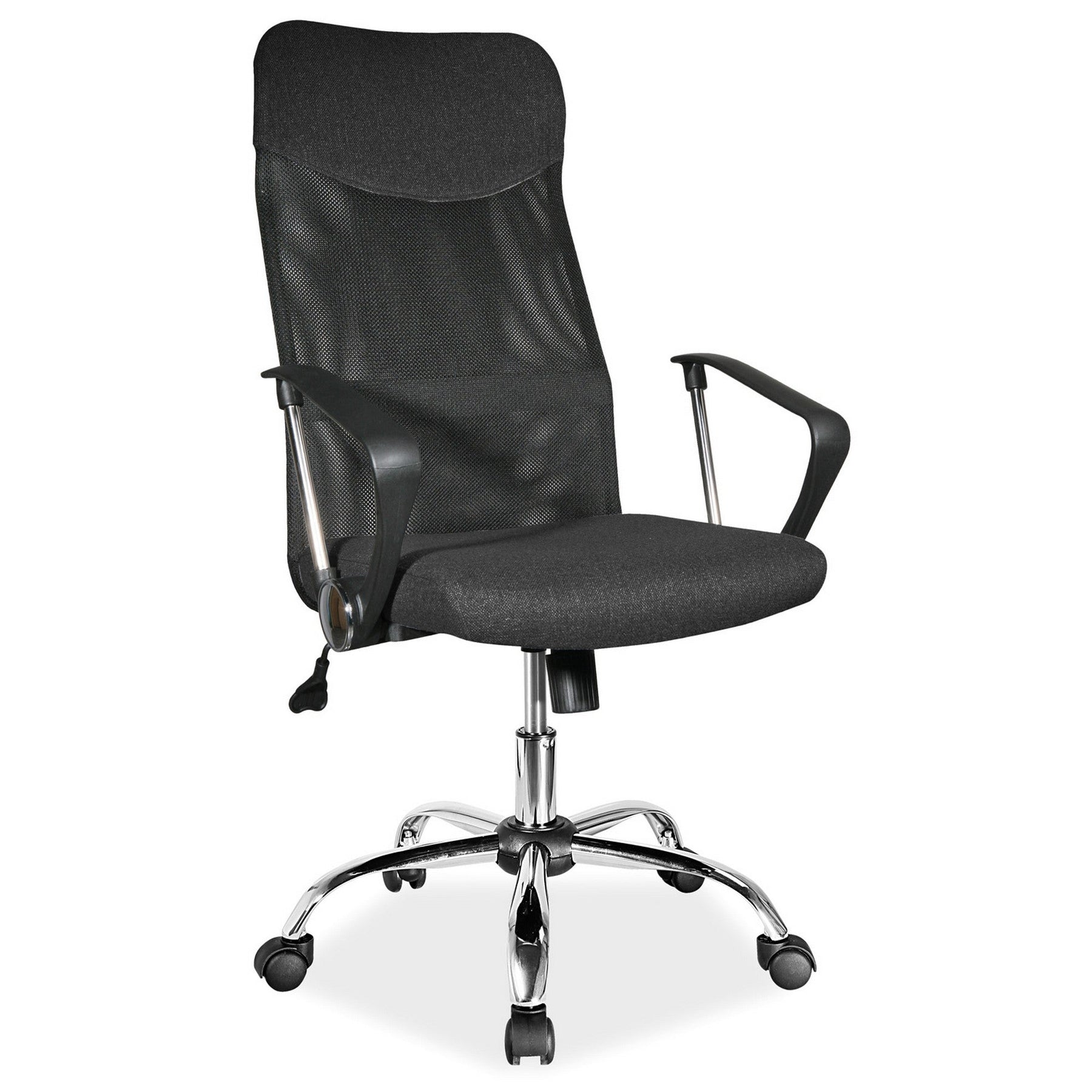 Scaun ergonomic material textil negru Q-025, 62X50X107/116