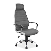 Scaun ergonomic cu tetiera Q-035, gri/alb, 59X52X121/131