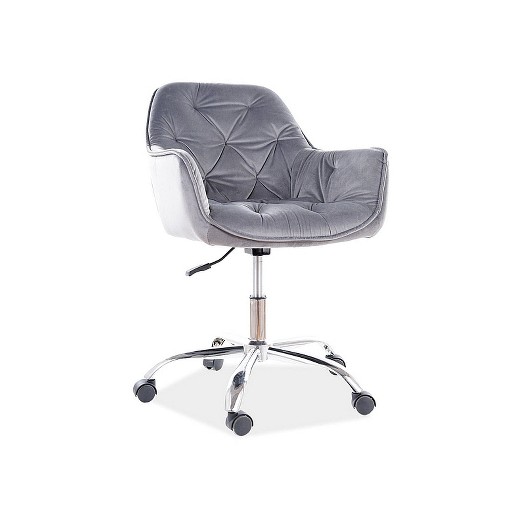 Scaun de birou gri q-190, stofa catifelata, 60x44x80 cm