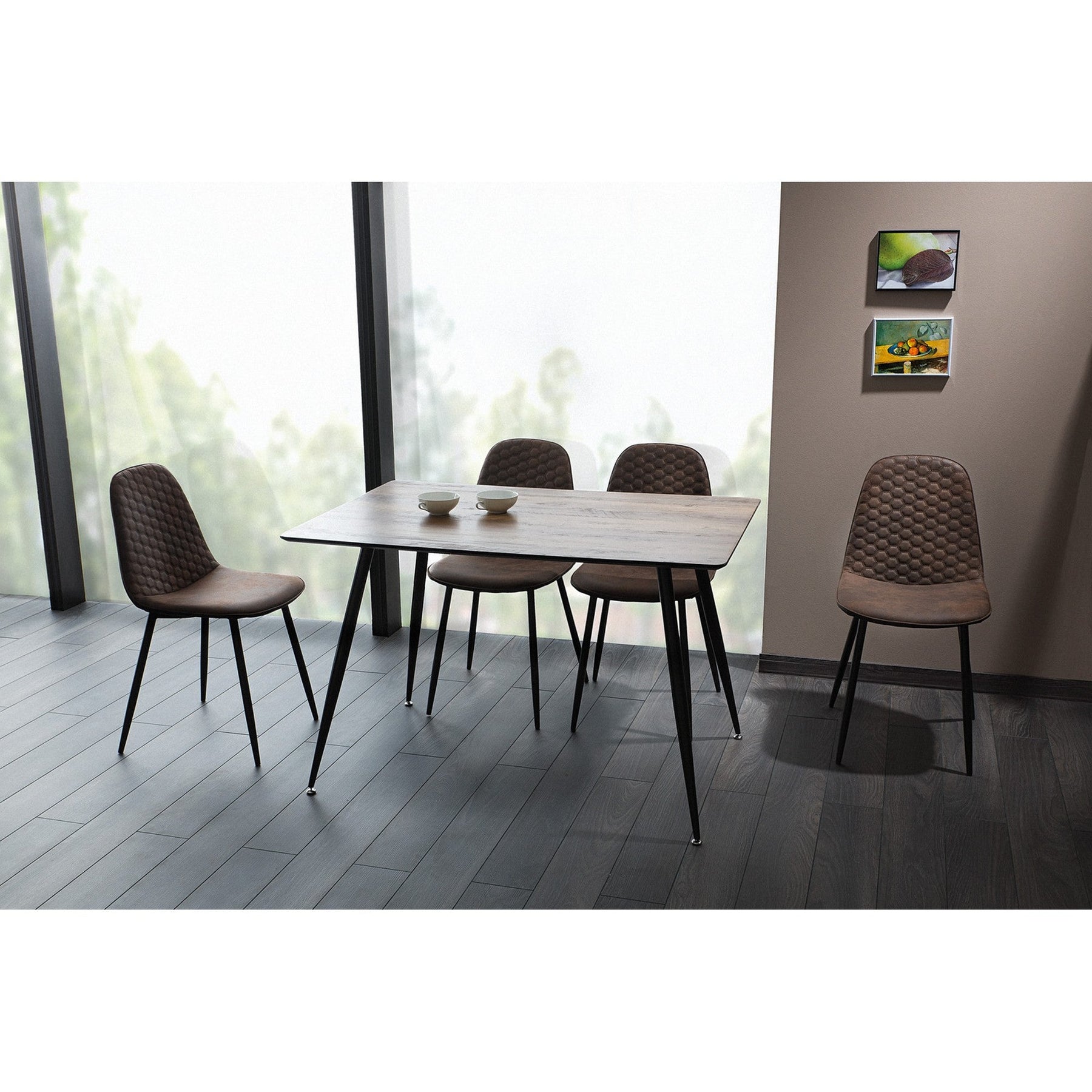 Mese din lemn Remus, nuc/negru, 120X80X75