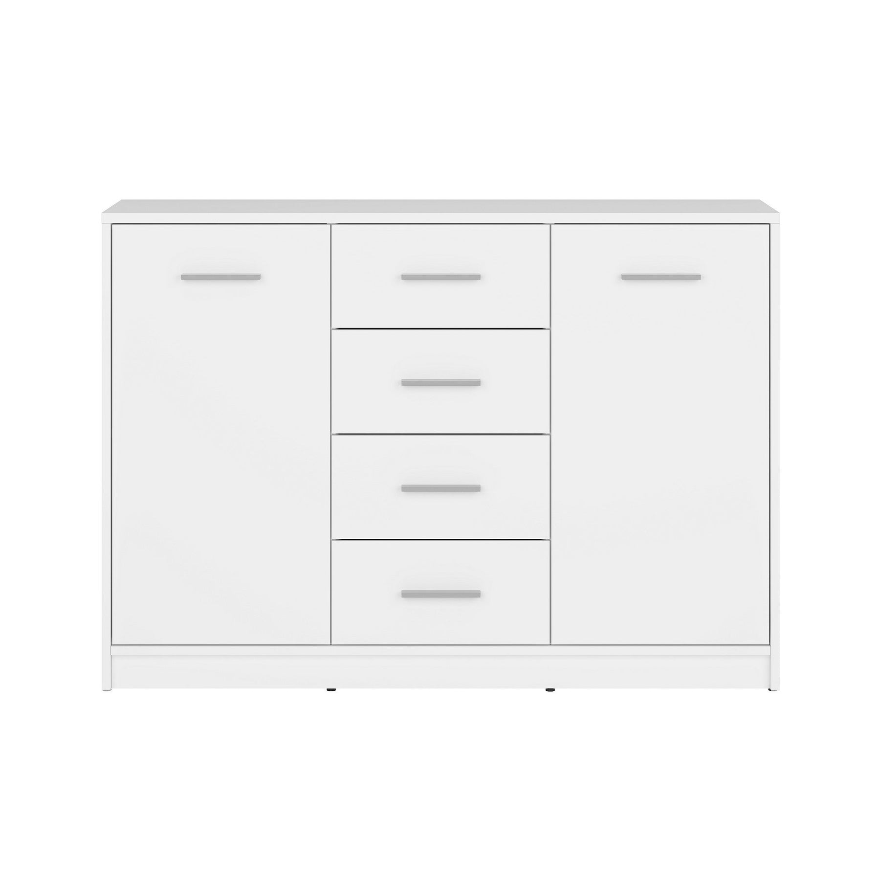 Comode 4 sertare albe NEPO PLUS, 118,5X34X84 CM