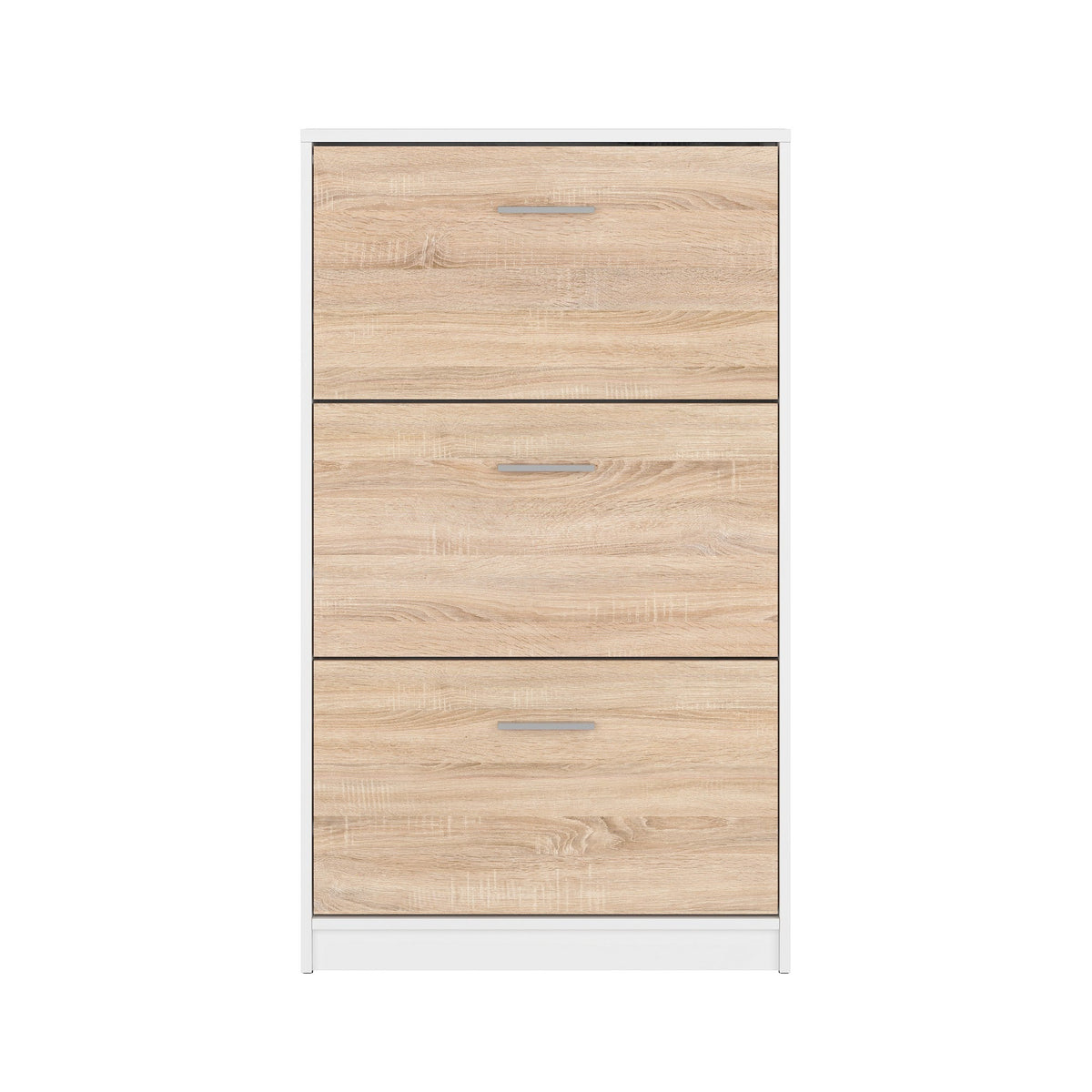 Dulap pantofi inalt cu alb-stejar sonoma NEPO PLUS, 70X17.5X120.5 CM
