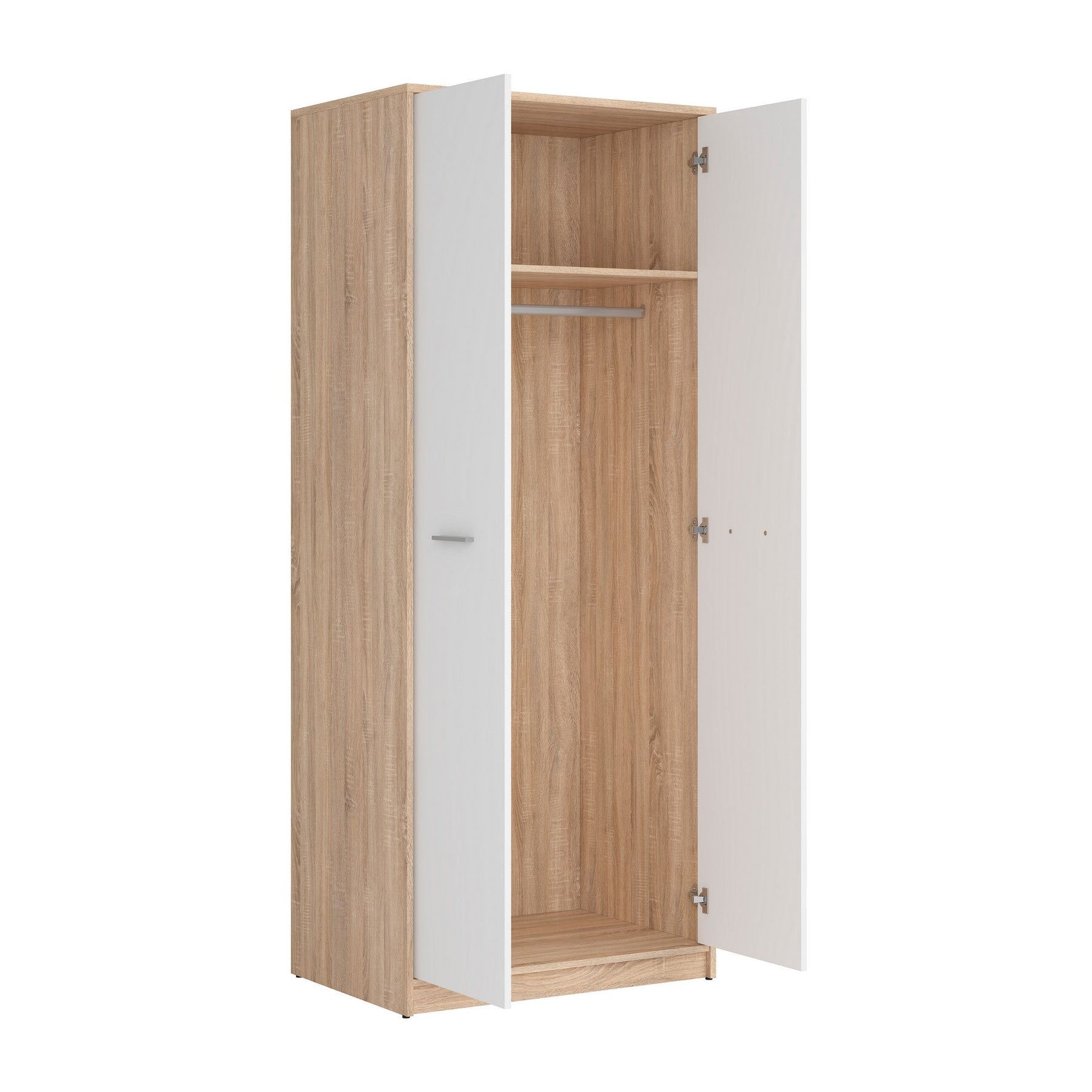 Dulap haine intrare sonoma-alb NEPO PLUS, 80X54.5X197 cm.