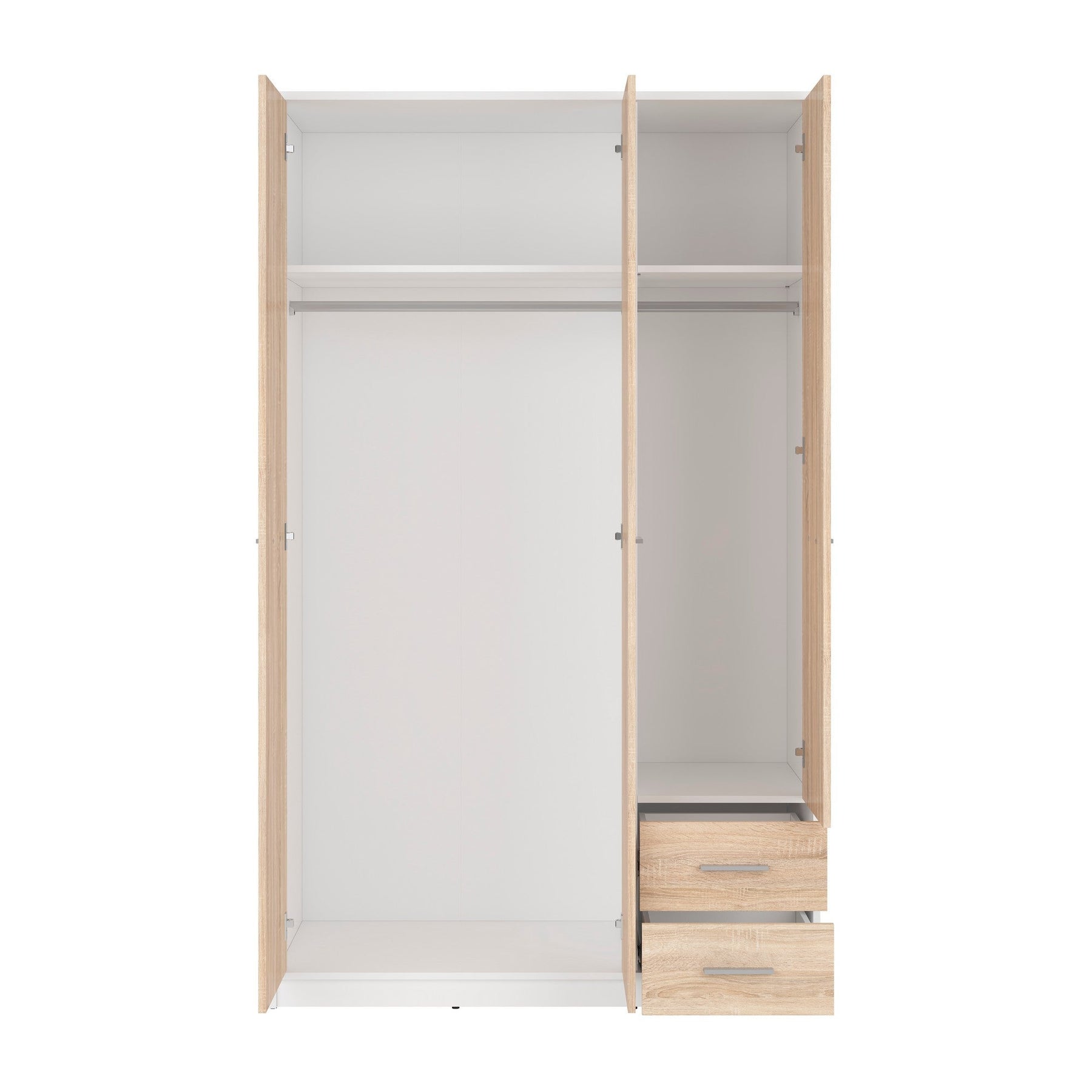 Dulap haine lemn alb-stejar sonoma NEPO PLUS, 118.5X54.5X197 cm