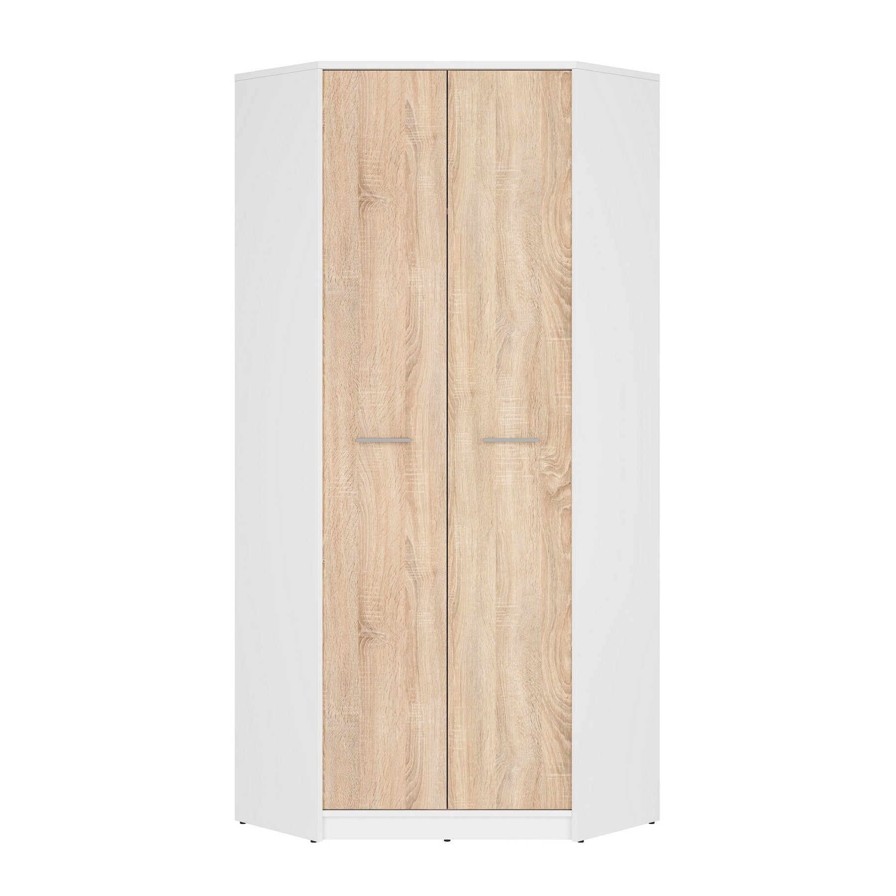 Sifonier pe colt alb-stejar sonoma NEPO PLUS, 79.5X79.5X195 CM