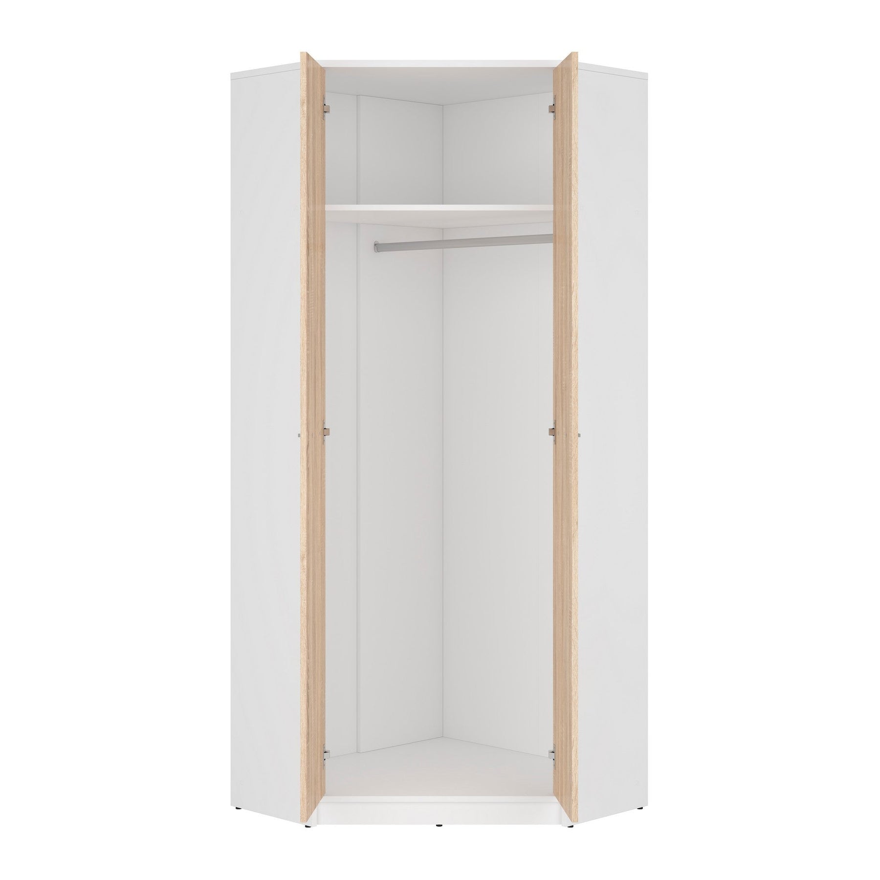Sifonier pe colt alb-stejar sonoma NEPO PLUS, 79.5X79.5X195 CM