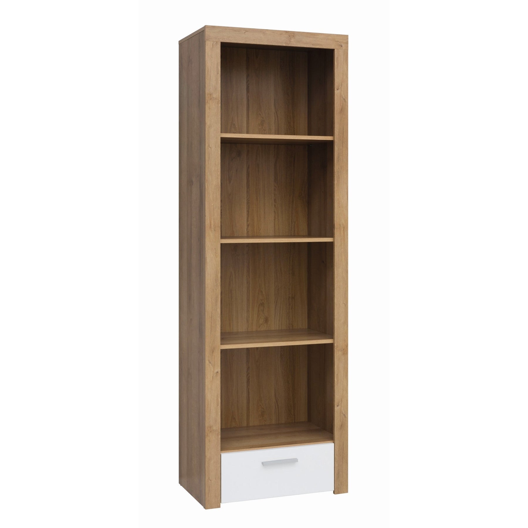 Biblioteca BALDER REG1S, PAL, alb lucios-stejar riviera, 62X39X192 cm