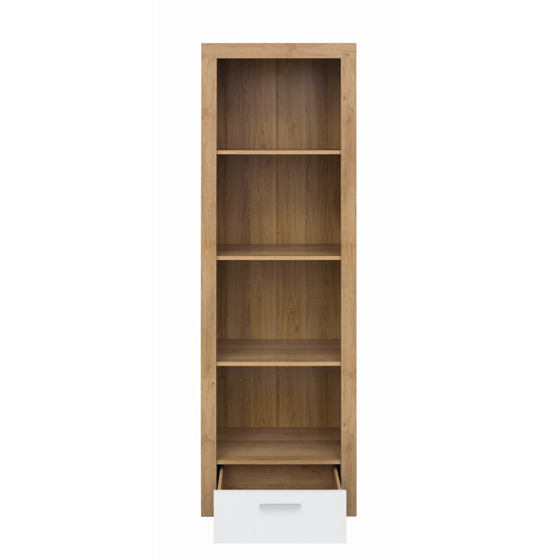 Biblioteca BALDER REG1S, PAL, alb lucios-stejar riviera, 62X39X192 cm
