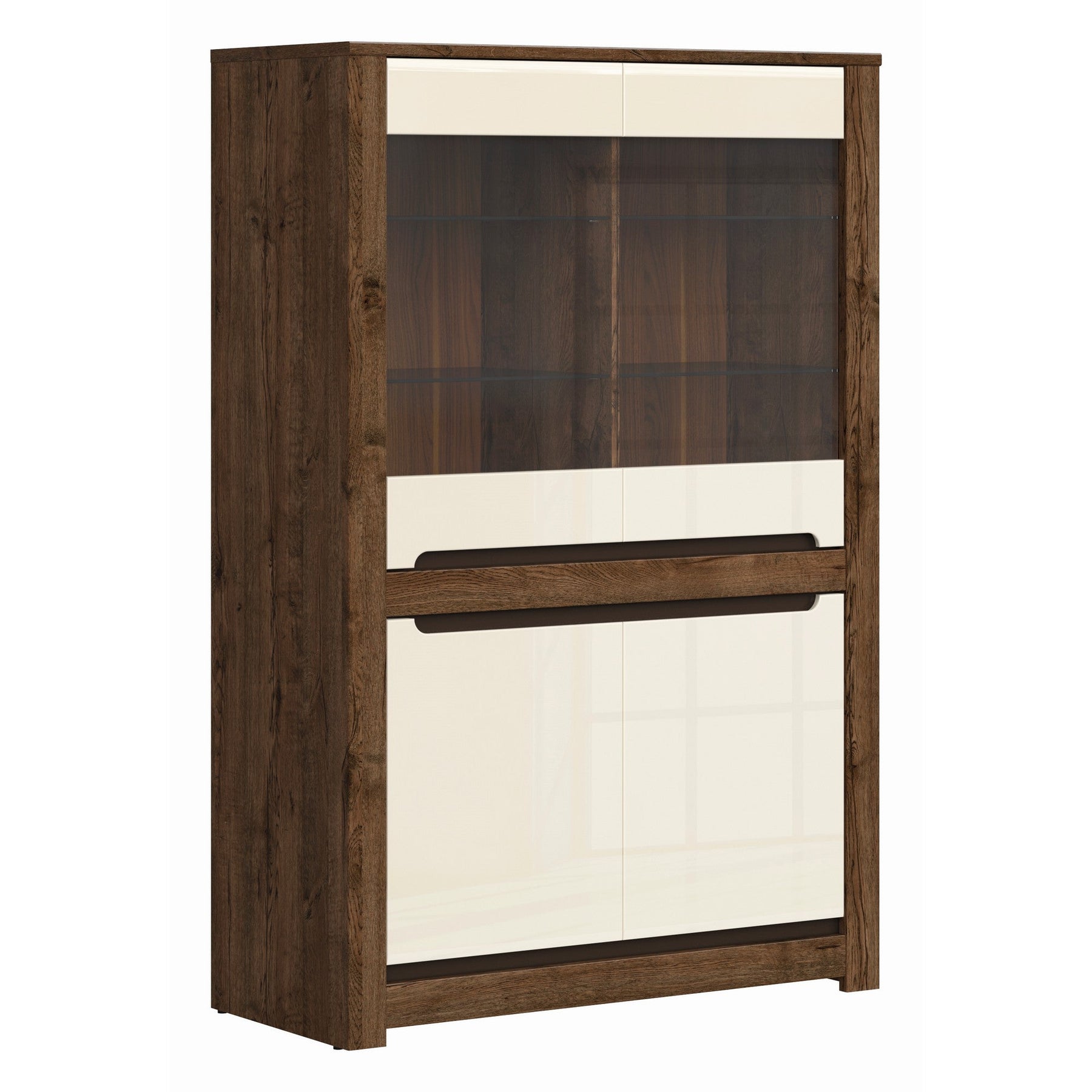 Vitrina living lucioasa cu vitrina Ruso, 104X158,5X45,5 CM