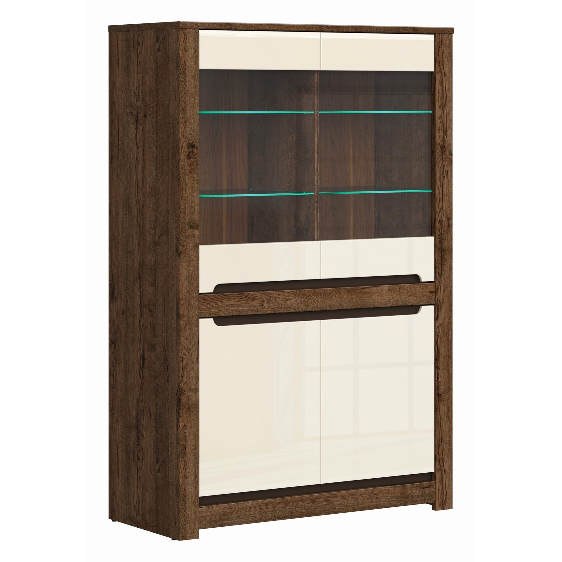 Vitrina living lucioasa cu vitrina Ruso, 104X158,5X45,5 CM