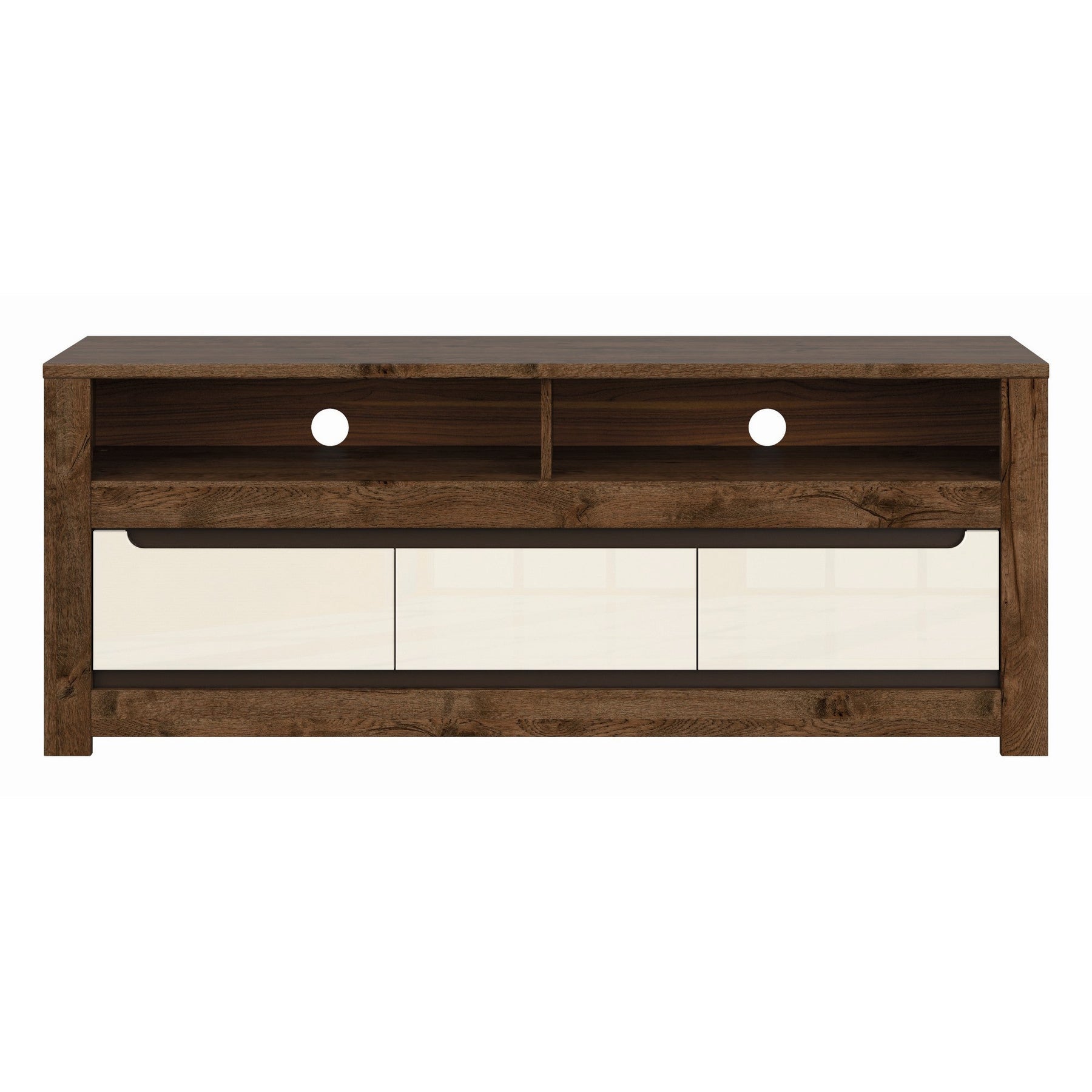 Comoda tv lucioasa cu 3 sertare Ruso, 149X59.5X45.5 CM