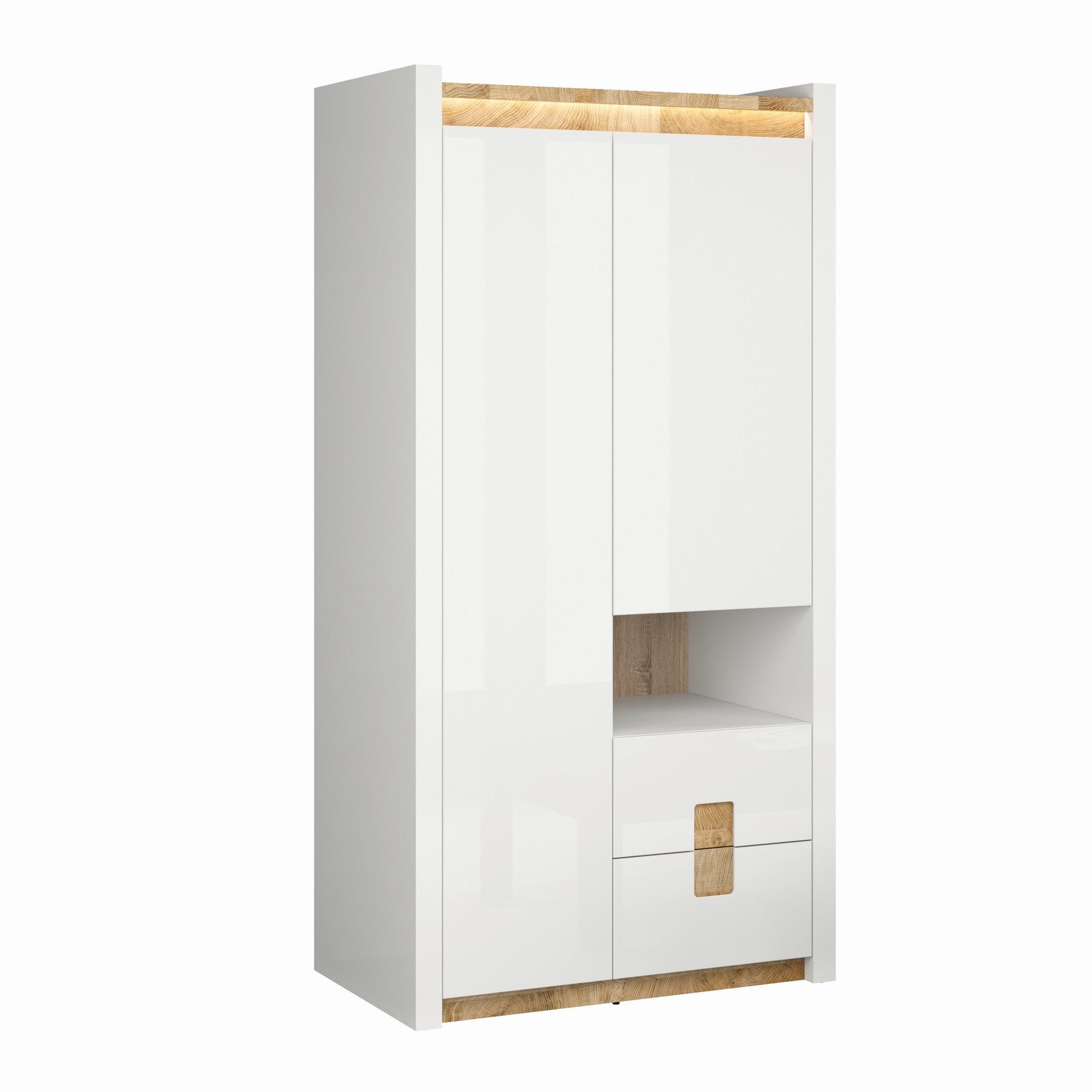 Dulap in dormitor alb Alameda, 102X60X201 cm