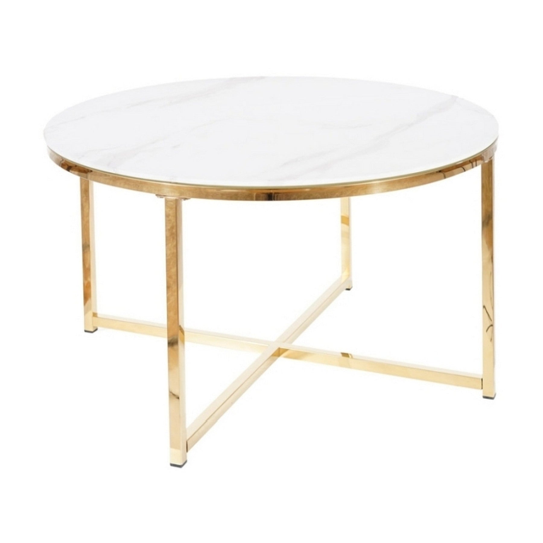 Masuta SALMA, efect de marmura/auriu, 80 cm
