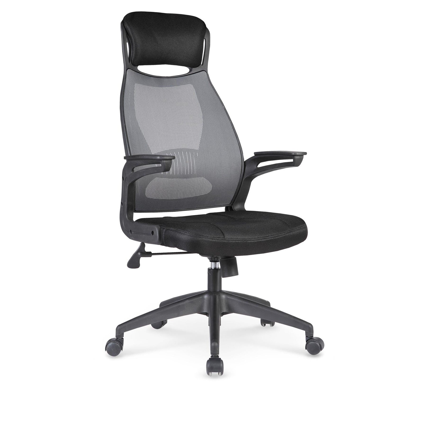 Scaun birou gri-negru Solaris, 58X62X116/124 CM
