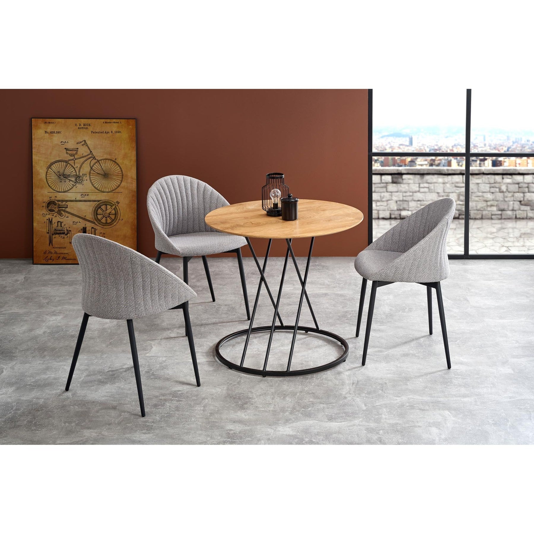 Scaun K357 gri, 53x50x80x48 cm