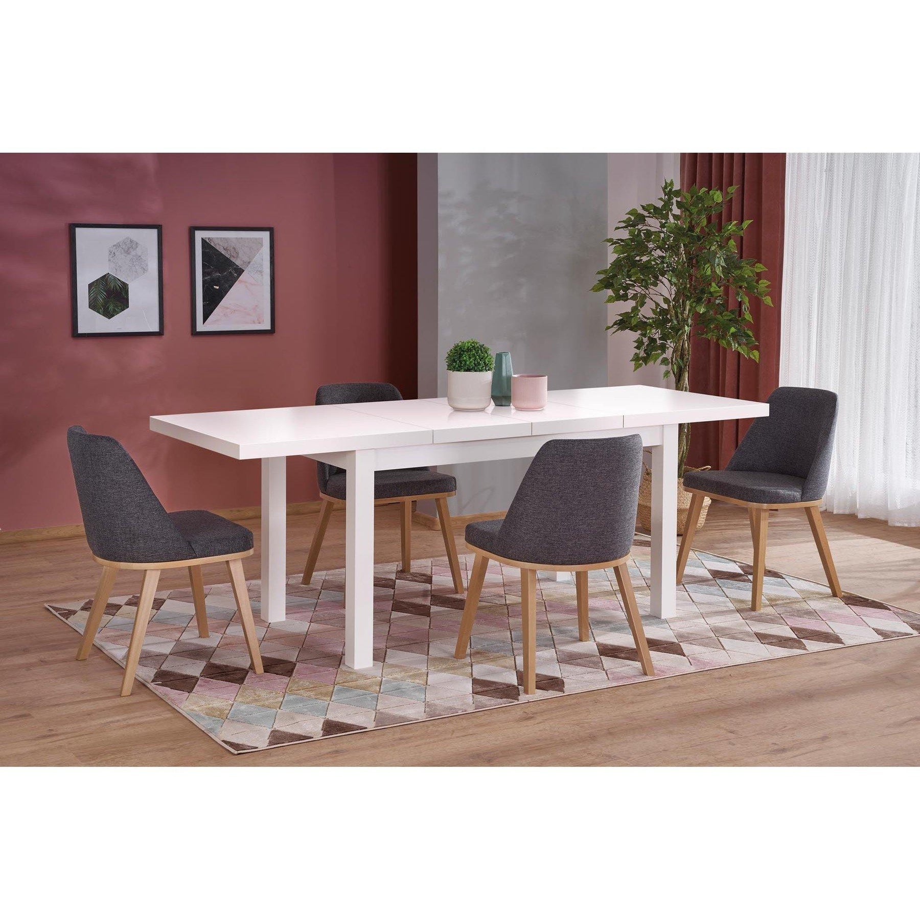 Masa alba extensibila Tiago 2, 140/220X80X76 CM - ACAJU