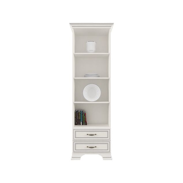 Biblioteca Tiffany (Tiffy), alb vintage, 69x39,5x212 cm