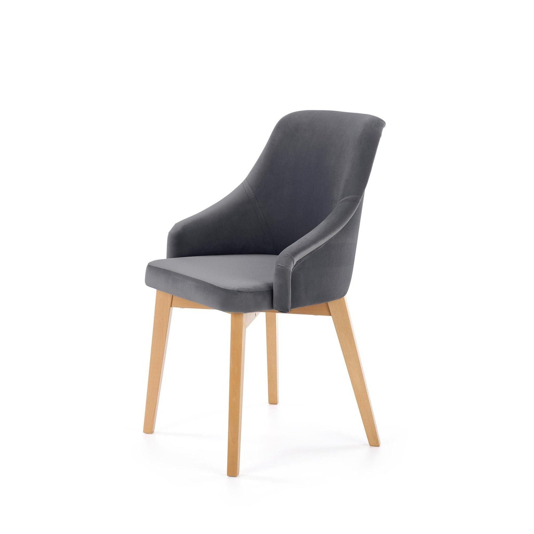 Scaun gri inchis tapitat cu stofa Toledo 2, 57X56X86 CM - ACAJU