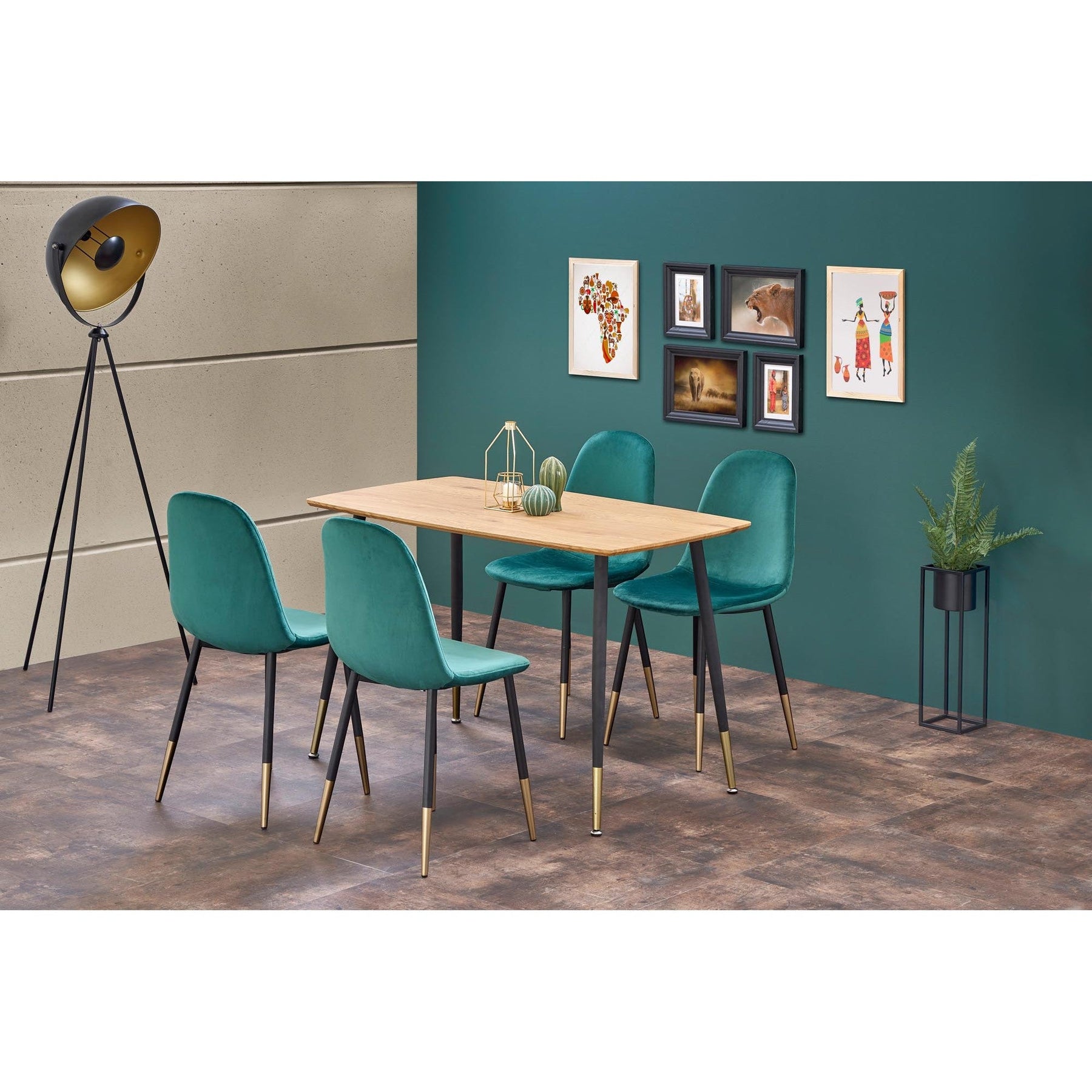 Scaun tapitat K379, verde, 45x48x88 cm
