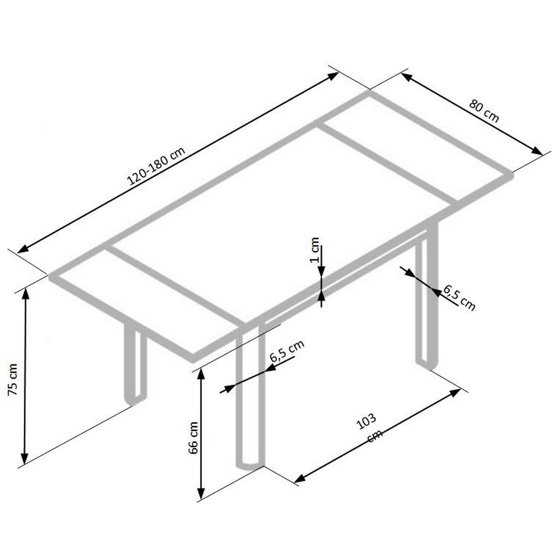 Masa extensibila bucatarie bej Alston, 120/180X80X75 CM