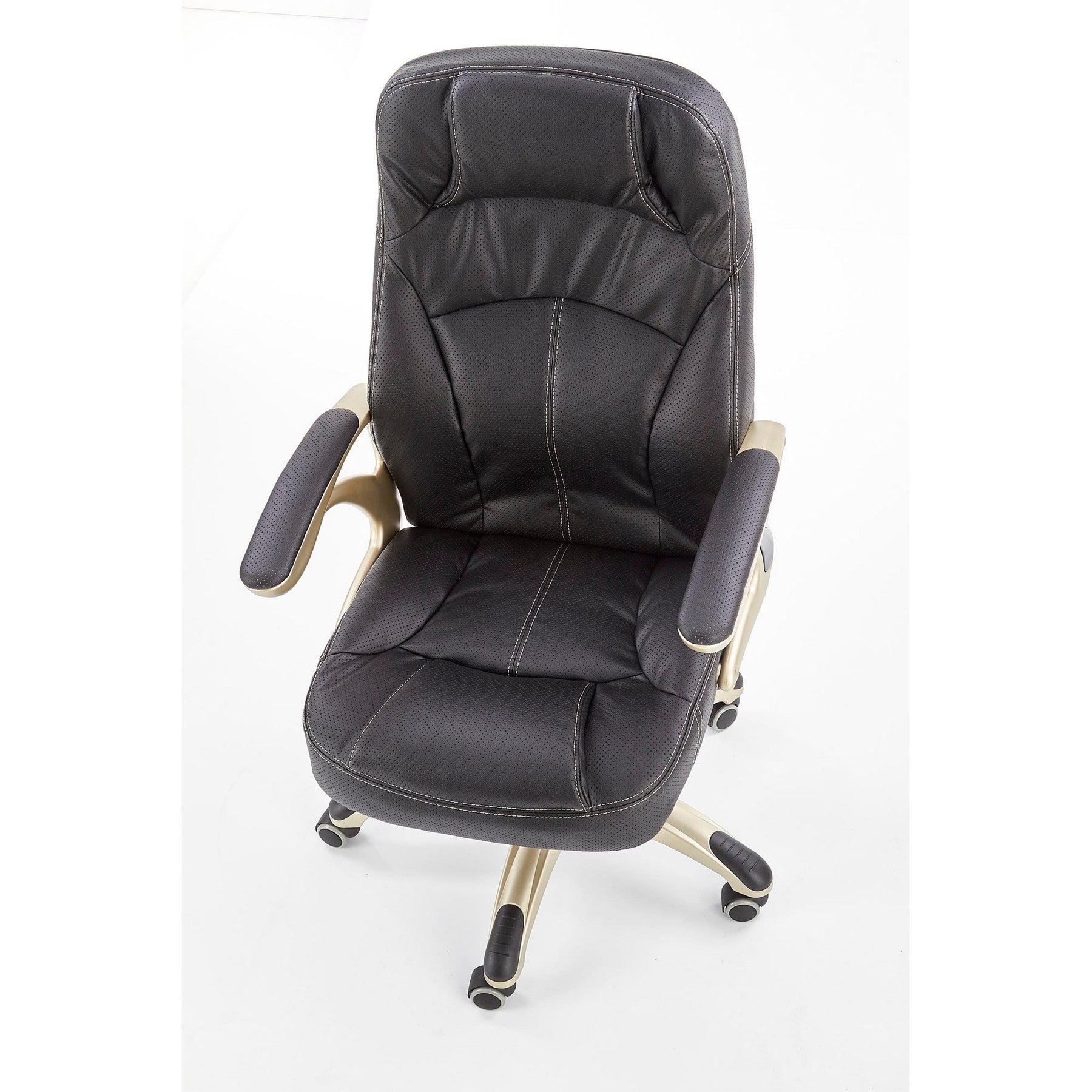 Scaun piele modern negru Carlos, 66X70X106/114 CM