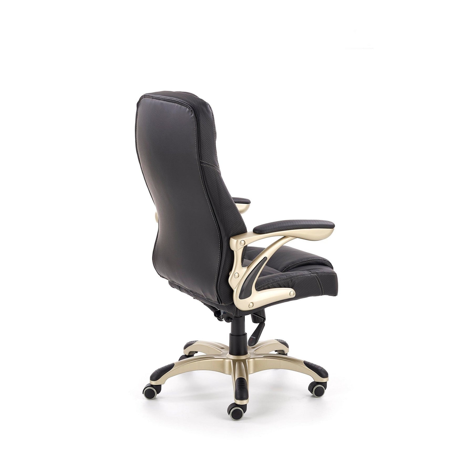 Scaun piele modern negru Carlos, 66X70X106/114 CM