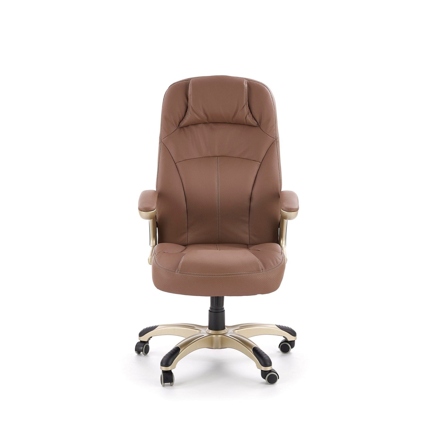 Scaun directorial piele maro Carlos, 66X70X106/114 CM