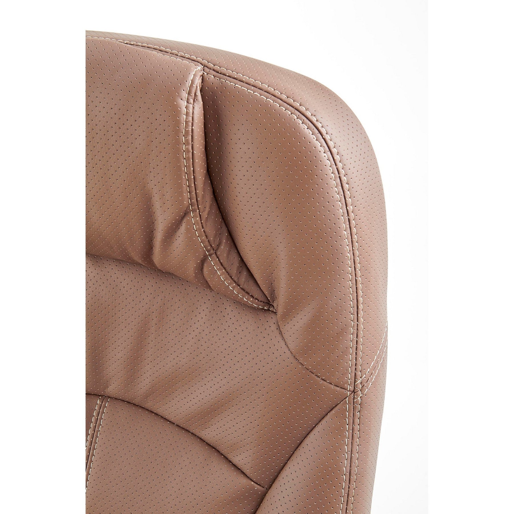 Scaun directorial piele maro Carlos, 66X70X106/114 CM