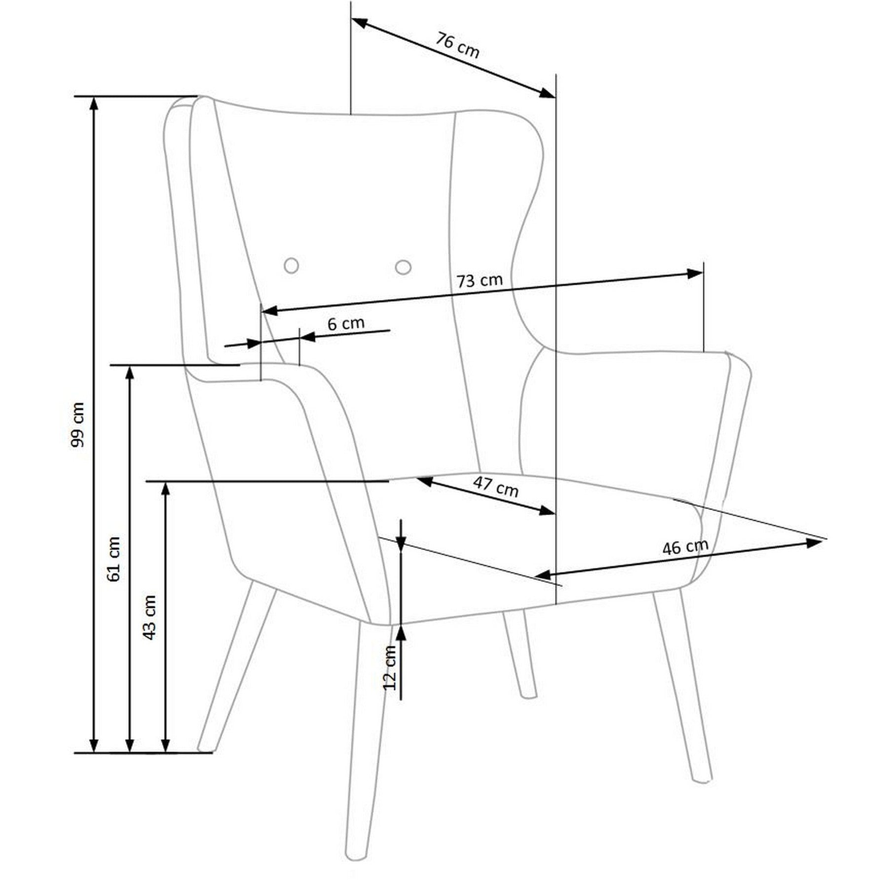 Scaune fotolii birou Cotto, gri inchis, 73X76X99X43 CM
