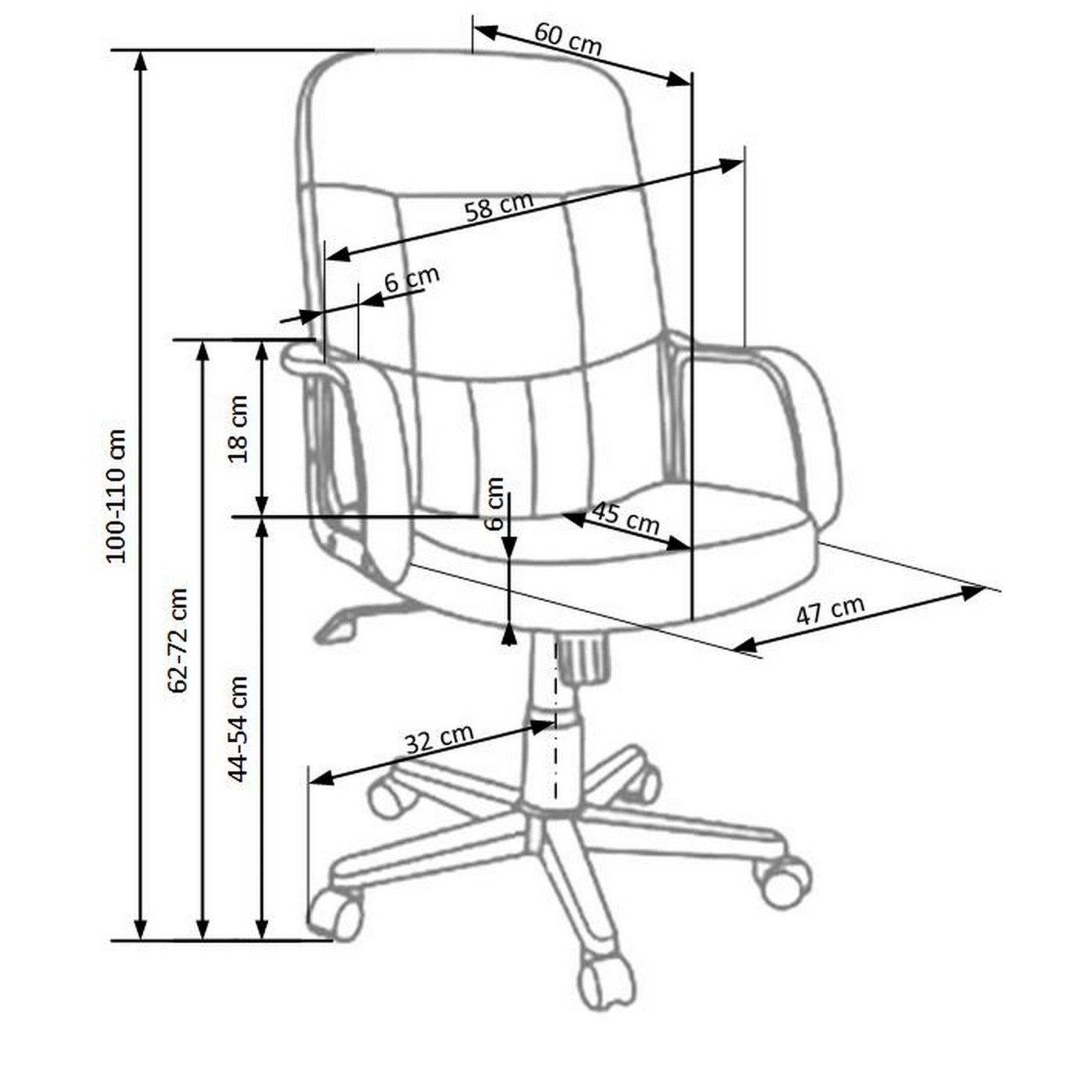 Scaun gaming DENZEL, 58X60X100/110 CM