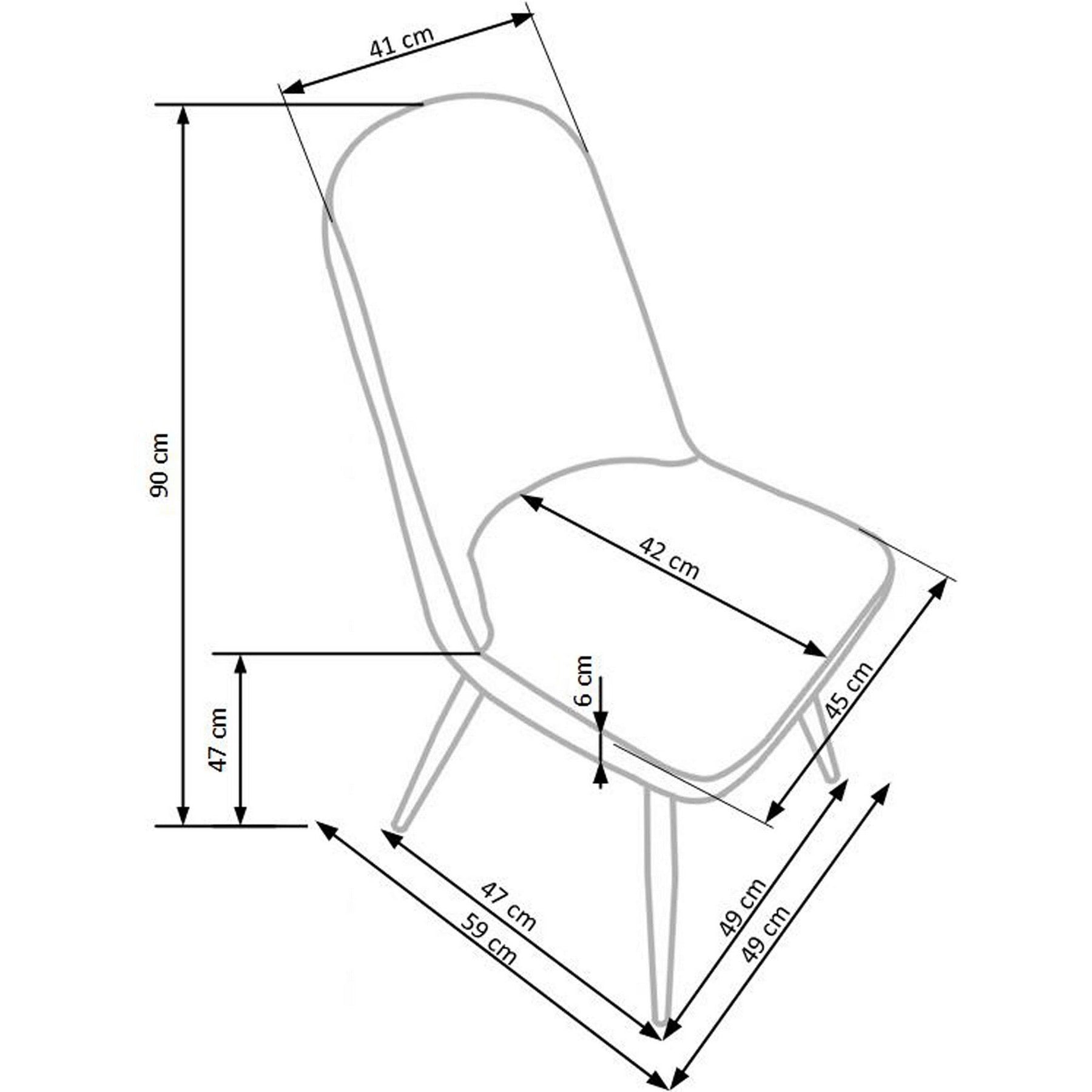 Scaune bucatarie tapitate K214, 45X53X90 CM