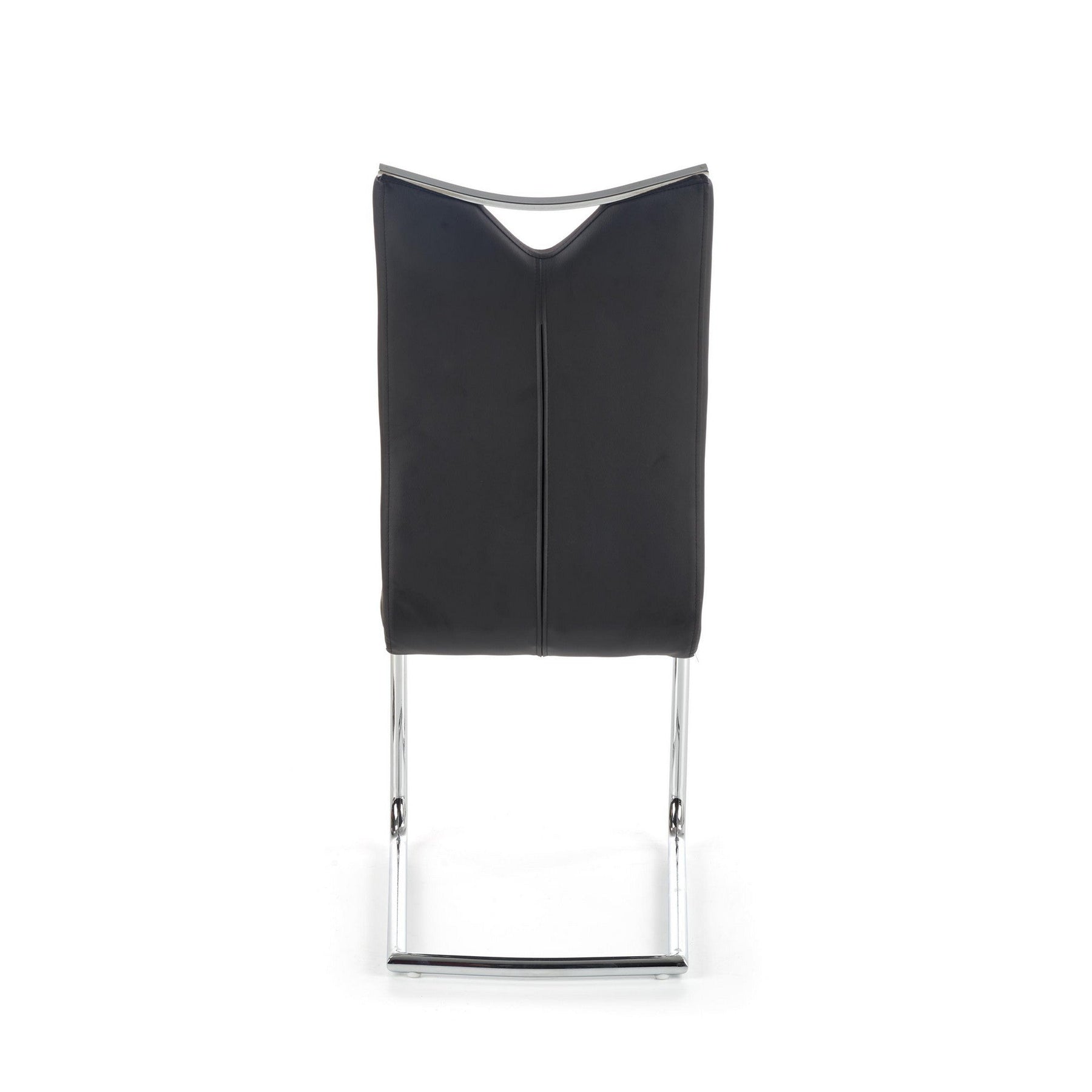 Scaun tapitat cu piele ecologica neagra K224, 44X59X100 CM