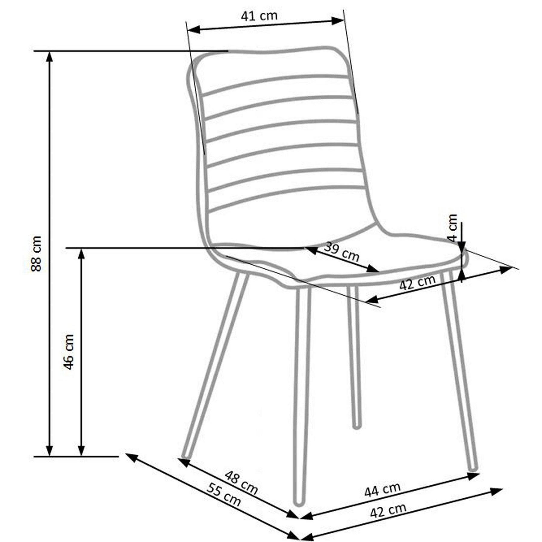 Scaun vizitator tapitat cu stofa gri K251, 42X39X88 CM