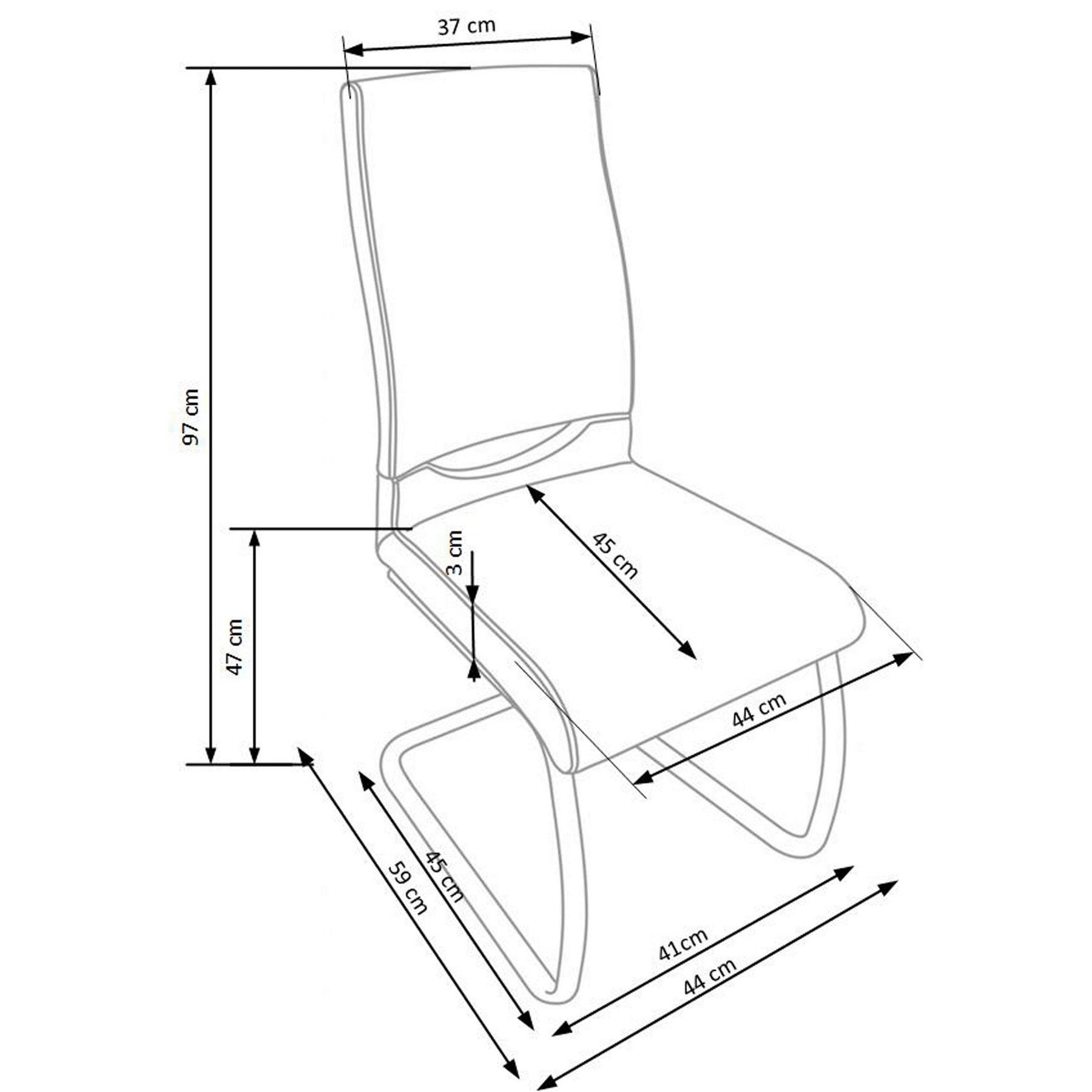 Scaun tapitat bucatarie K259, 44X59X97 CM