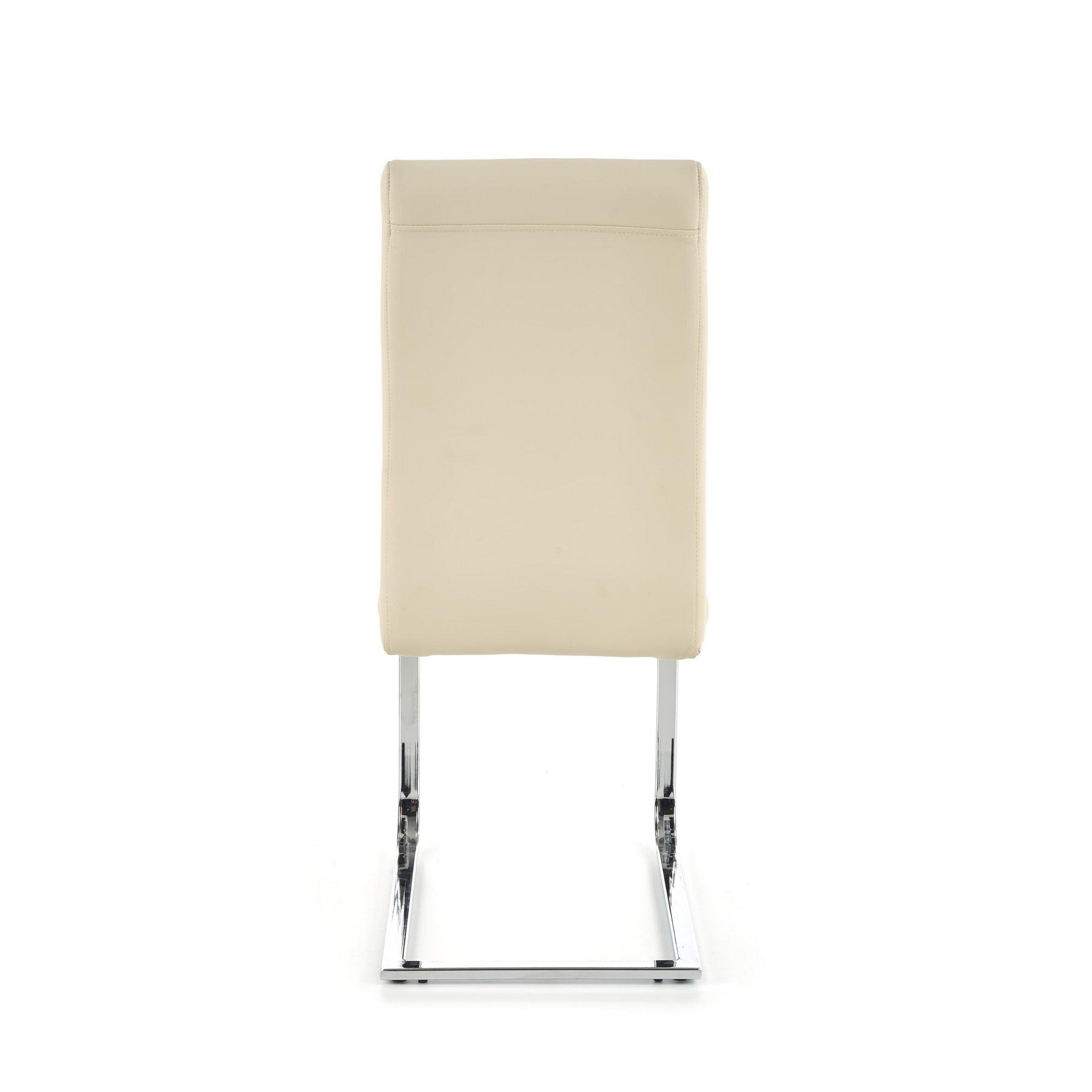 Scaun tapitat cu piele ecologica crem K85, 42X56X100 CM