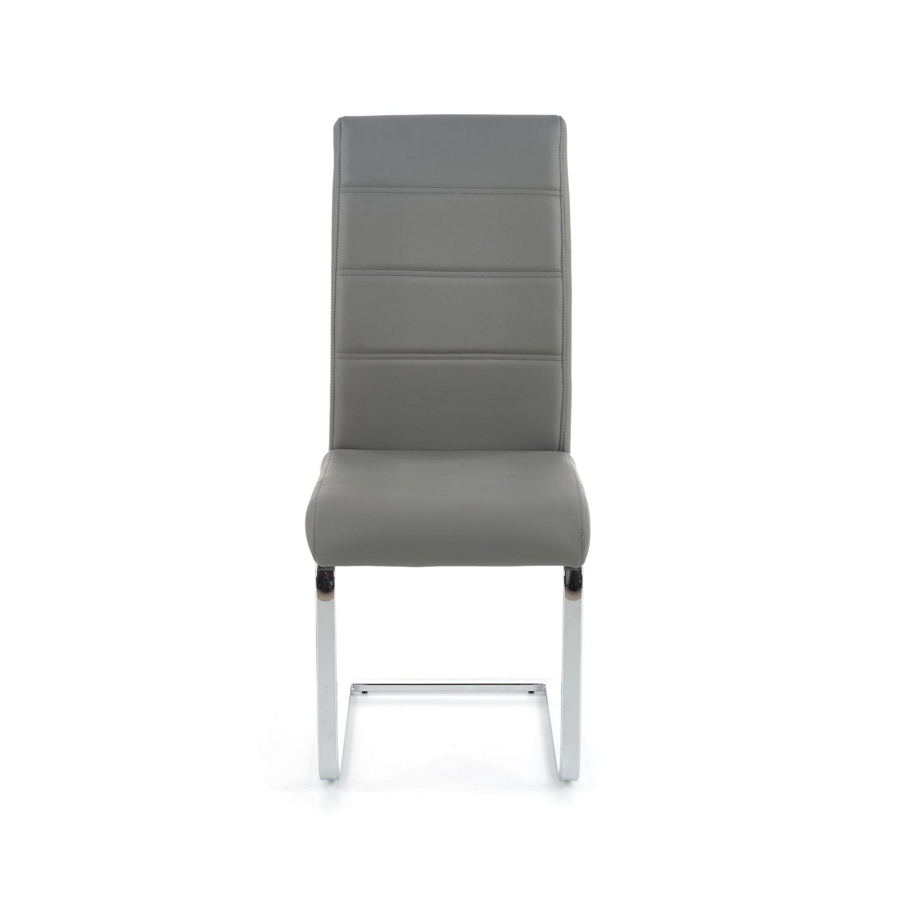 Scaun bucatarie tapitat cu piele ecologica gri K85, 43X56X100 CM