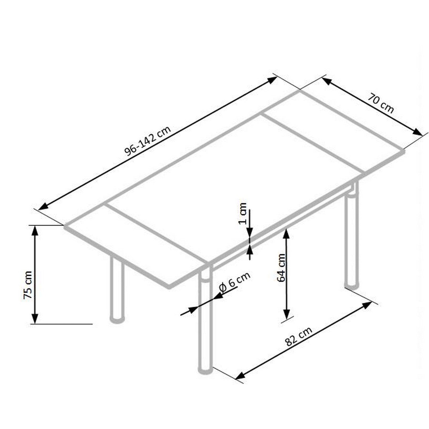 Masa bucatarie extensibila din sticla gri Logan 2