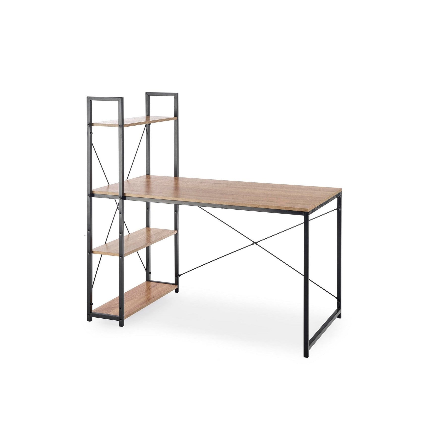 Birou cu rafturi Narvik B1, 120X64X120 CM - ACAJU