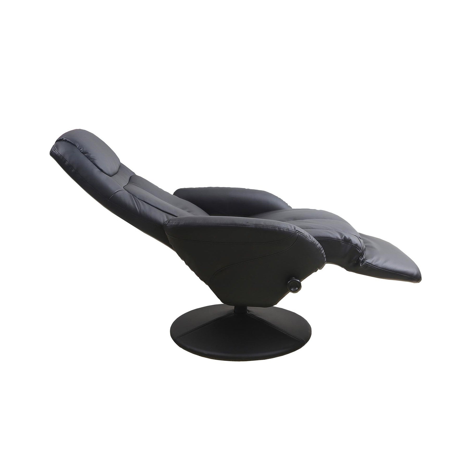 Fotoliu cu sistem recliner Optima, piele ecologica neagra, 77x139x101 cm