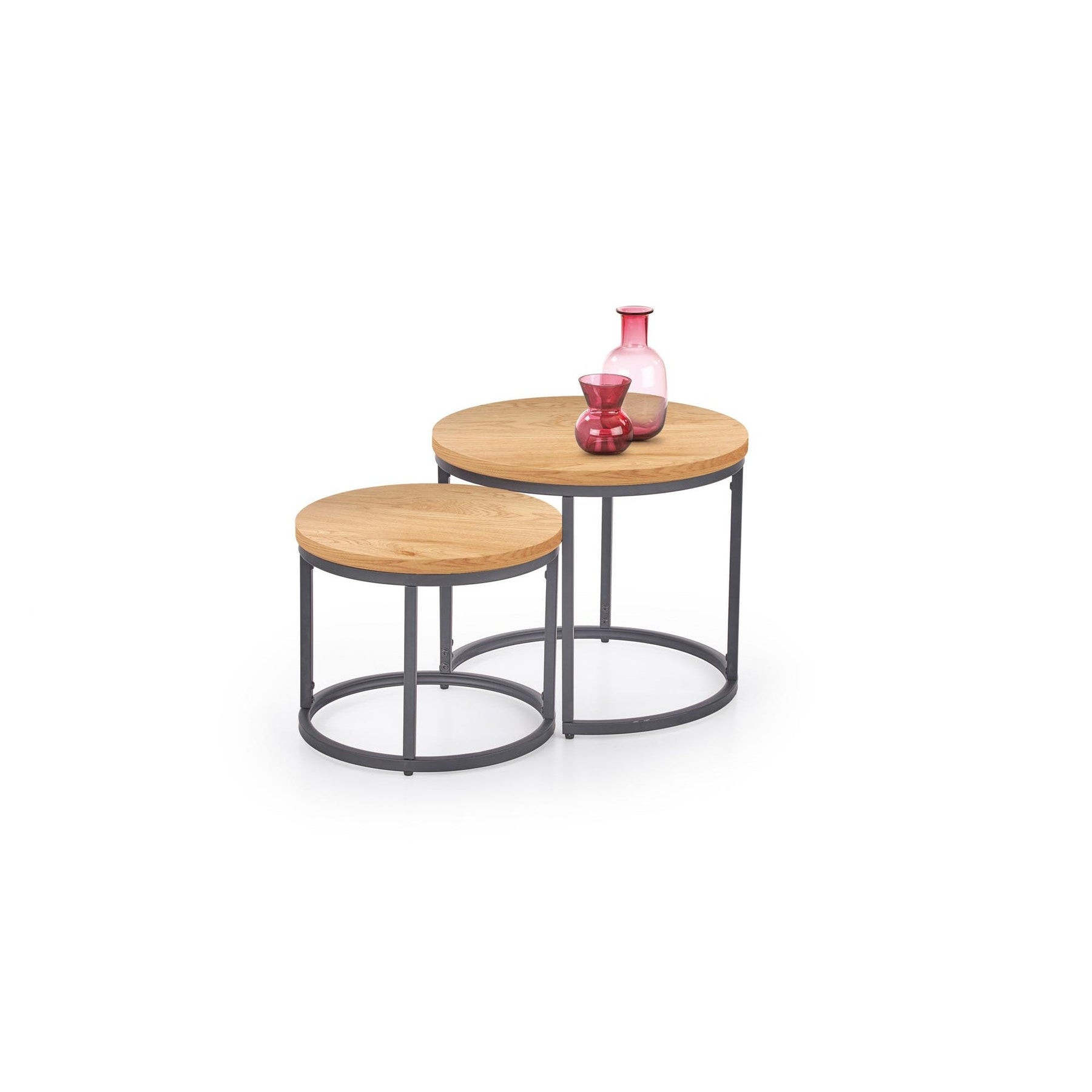 Set mese de cafea stejar auriu Oreo, Ø43/53XH35/45 C - ACAJU