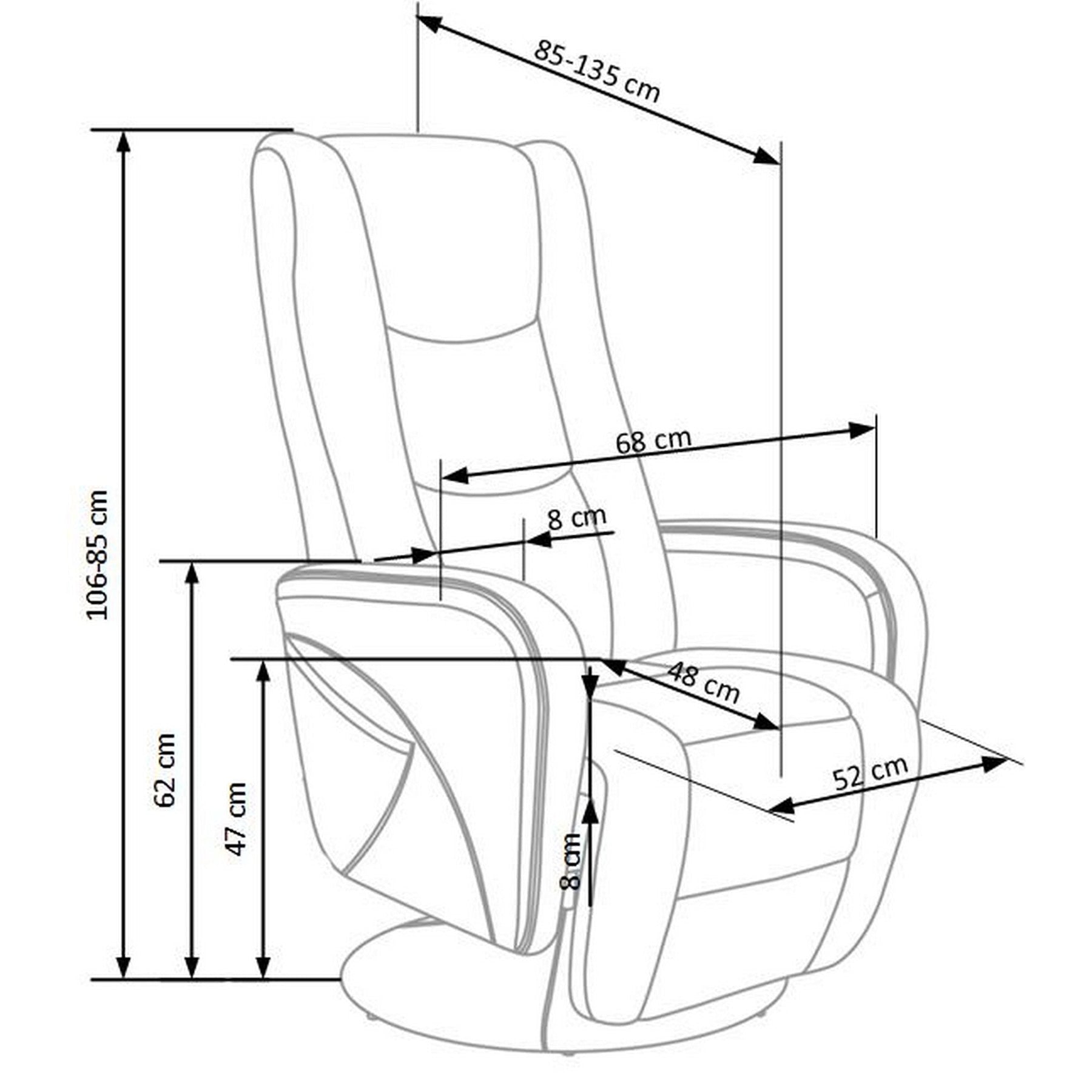 Fotoliu recliner Pulsar, 68X135X106 CM