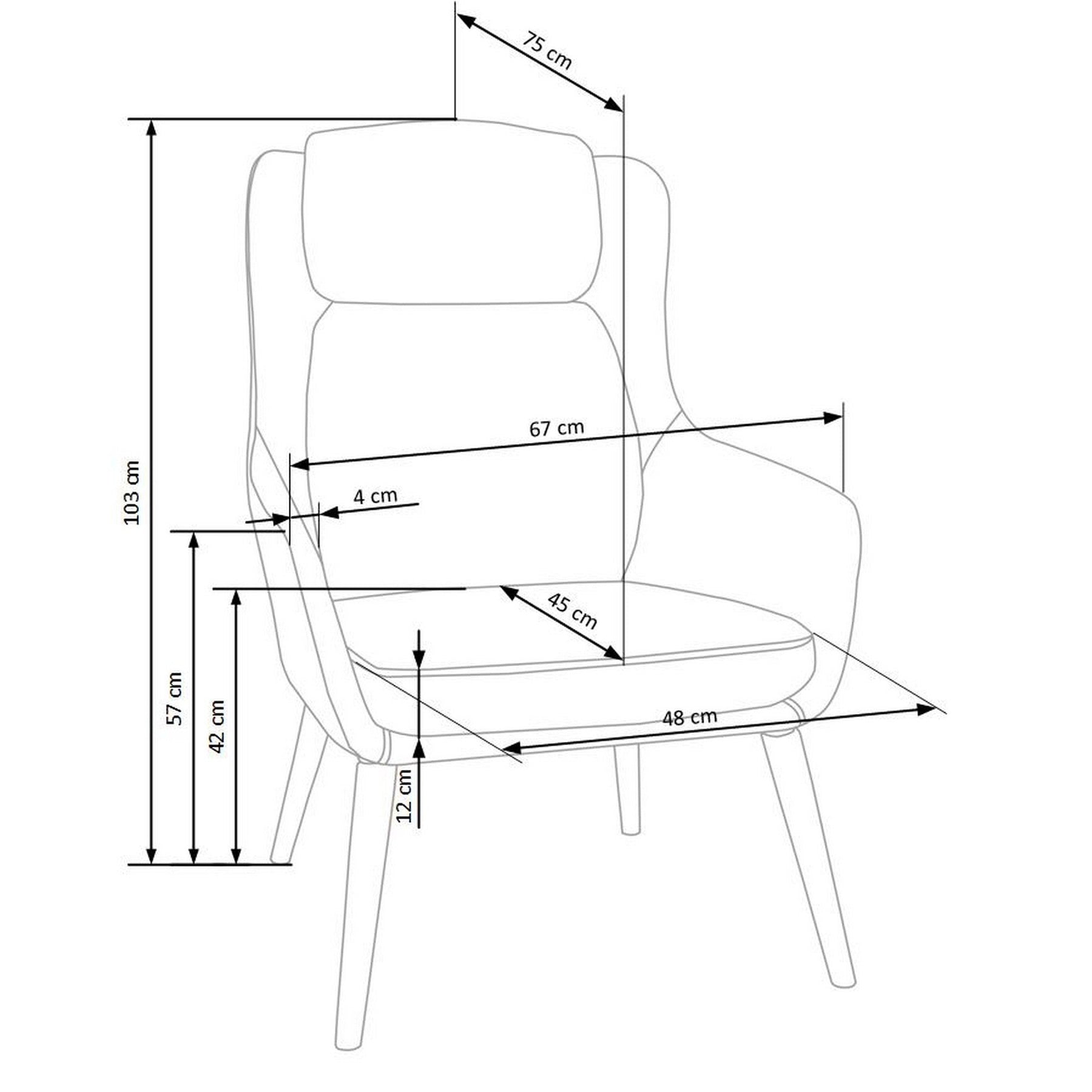 Scaun design scandinav Purio, gri, 67x75x103 cm