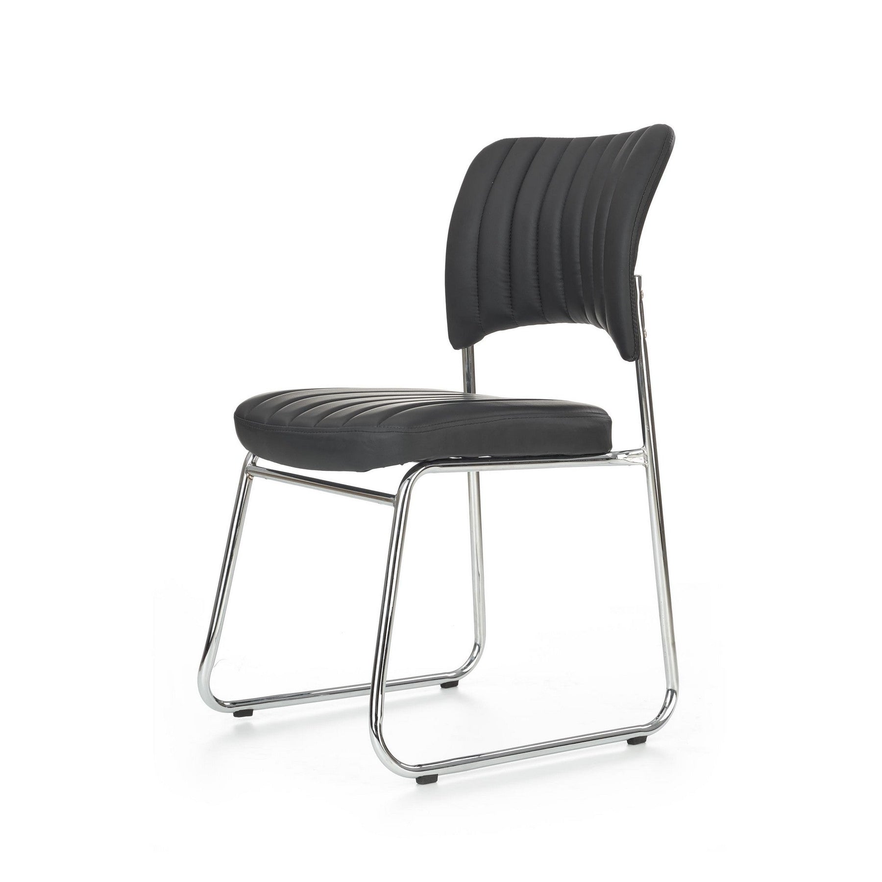 Scaune tapitate imitatie piele Rapid Black, 48X58X83 CM