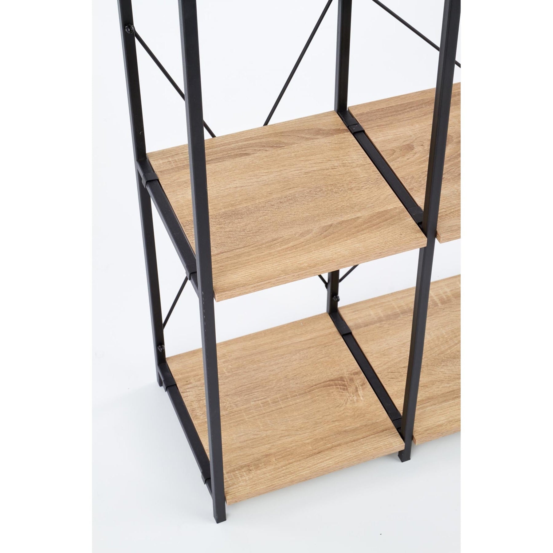 Biblioteca REG19, sonoma/negru, 90x30x190 cm