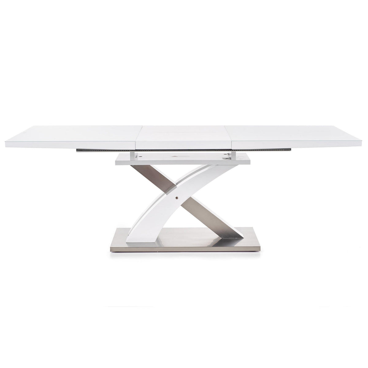 Masa extensibila alb lucios Sandor, 160/220X90X77 cm