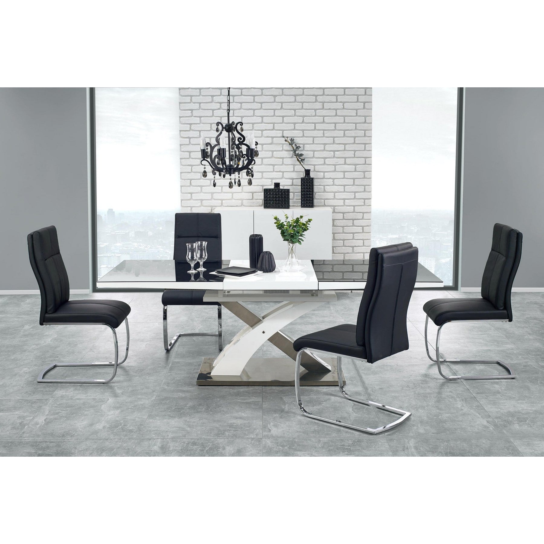 Masa living neagra Sandor, 160/220X90X78 CM
