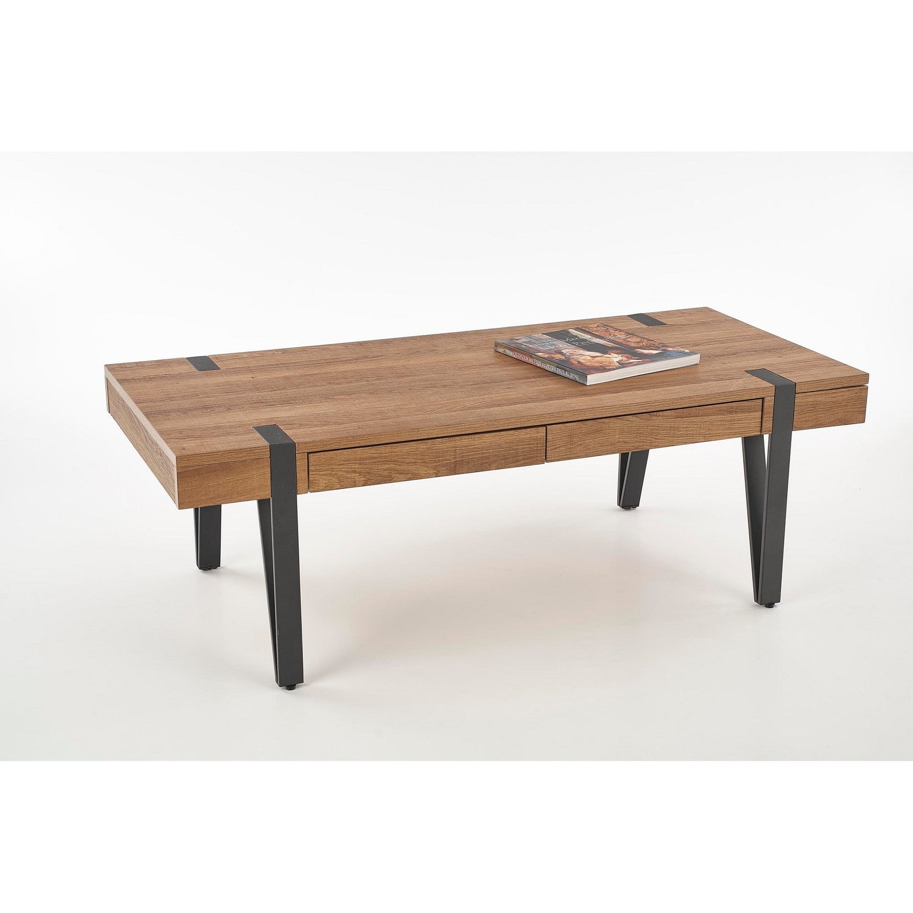 Masuta cafea cu sertare Tuluza, nuc honey, MDF, 120X55X42 CM - ACAJU