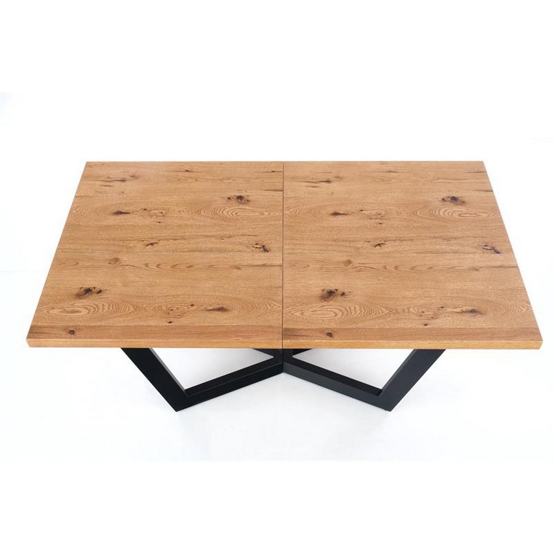 Masa extensibila Massive, stejar/negru, 160-250x90x77 cm