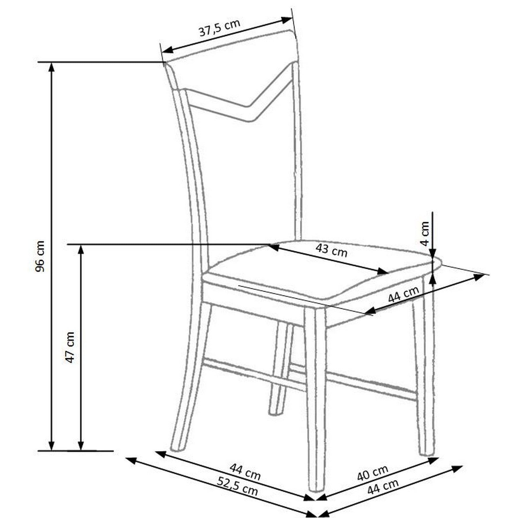 Scaun tapitat cu stofa maro Citrone, 43X44X96 CM